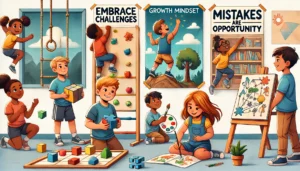 Kids practice growth mindset in the classroom